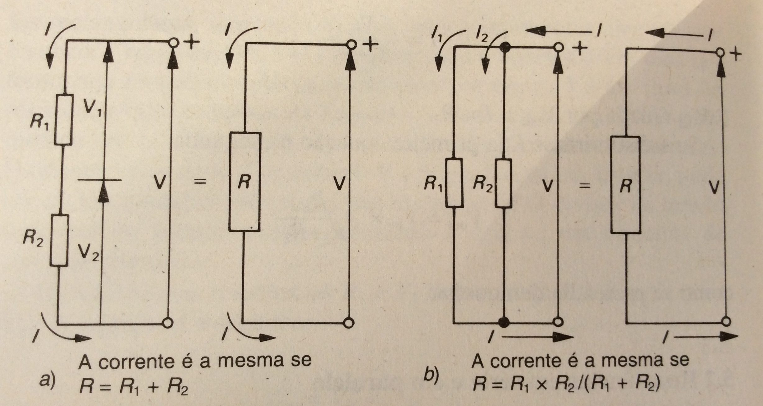 Resistências em série e resistências em paralelo